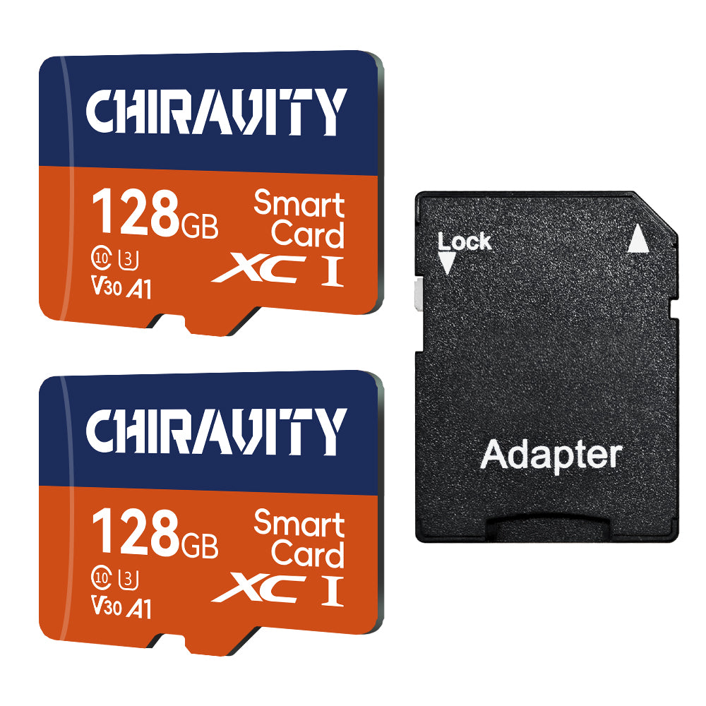 CHIRAVITY Micro SD Card 128GB  UHS-I U3 V30 A1, 100MB/s High Speed Memory Card, Class 10 TF Card for 4K UHD Video, Camera, Drone, Smartphone, Dash Cam