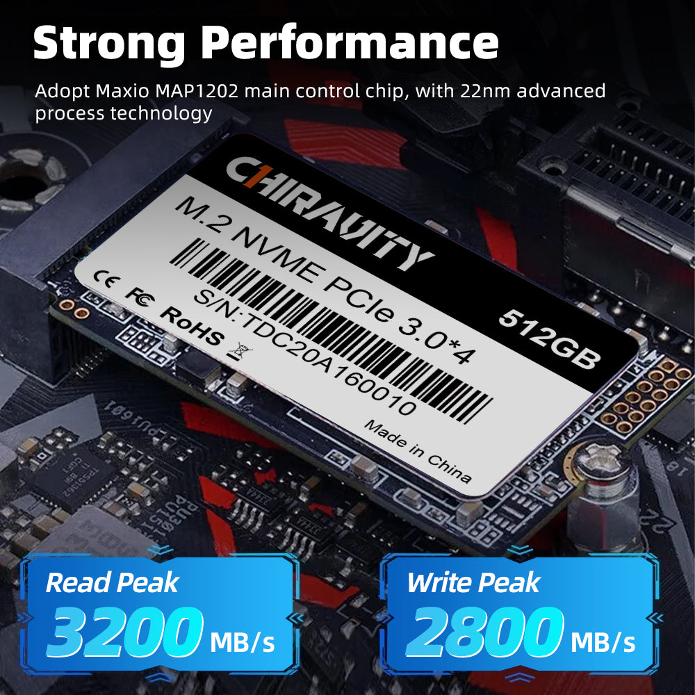 Chiravity M.2 NVMe PCIe 3.0*4 SSD 256GB M.2 2242 SSD 3D TLC NAND Solid State Drive for Desktop/Laptop/Notebook