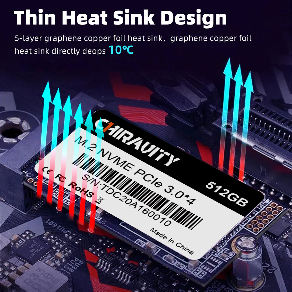Chiravity M.2 NVMe PCIe 3.0*4 SSD 256GB M.2 2242 SSD 3D TLC NAND Solid State Drive for Desktop/Laptop/Notebook