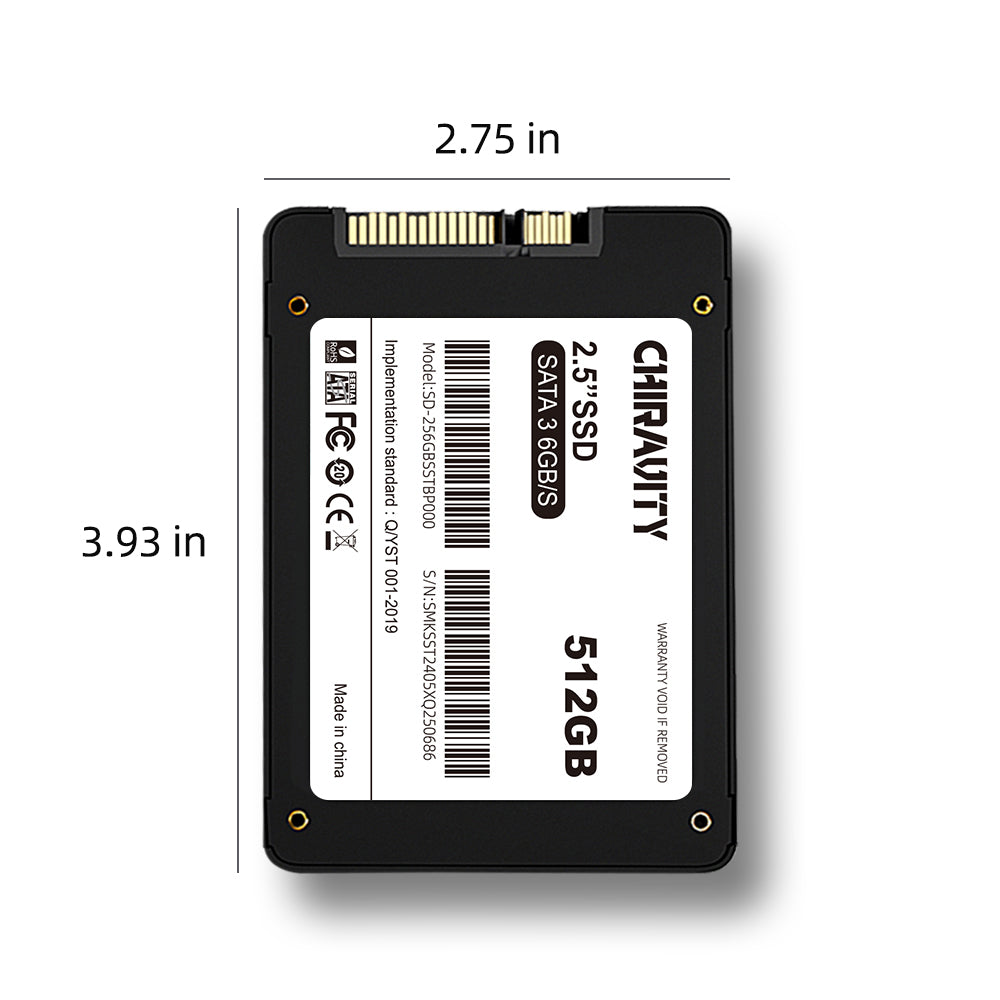 CHIRAVITY SSD SATA III 2.5" 6GB/s 128GB 256GB Internal Solid State Drive 3D NAND Flash (Speed up to R:550/W:450 MB/s) Compatible with Laptop & PC Desktop SSD