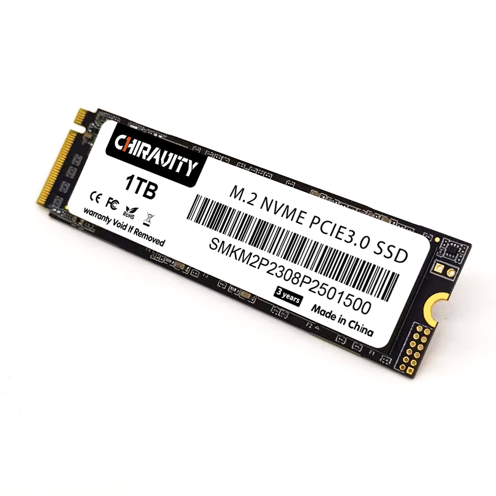 CHIRAVITY M.2 PCIE 3.0 SSD 128GB 256GB 512GB 3D NAND TLC NVMe 1.3 PCIe Gen3x4 M.2 2280 Internal SSD with Laptop & PC Desktop SSD